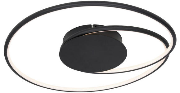 LED-DECKENLEUCHTE 45/8 cm   - Schwarz, LIFESTYLE, Kunststoff/Metall (45/8cm) - Novel