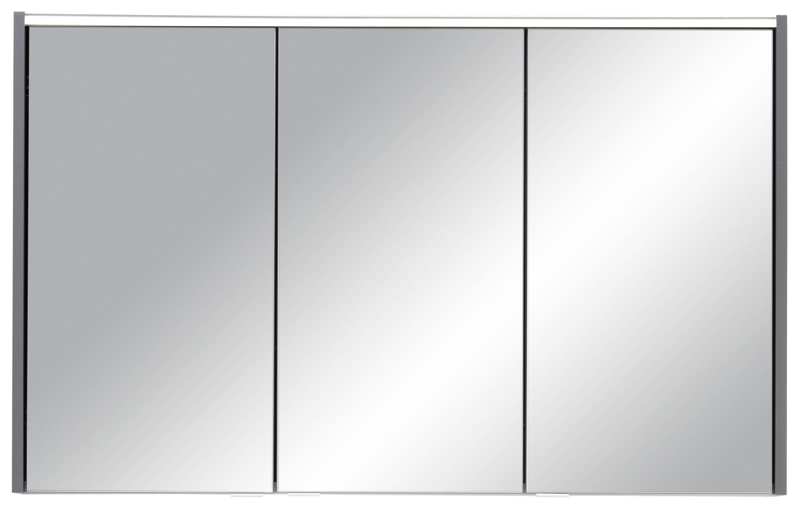 Thumbnail - Voleo Spiegelschrank Lara, Anthrazit, Metall, 4 Fächer, 110x68.3x15 cm, Made in Germany, Typenauswahl, Soft-Close-System...
