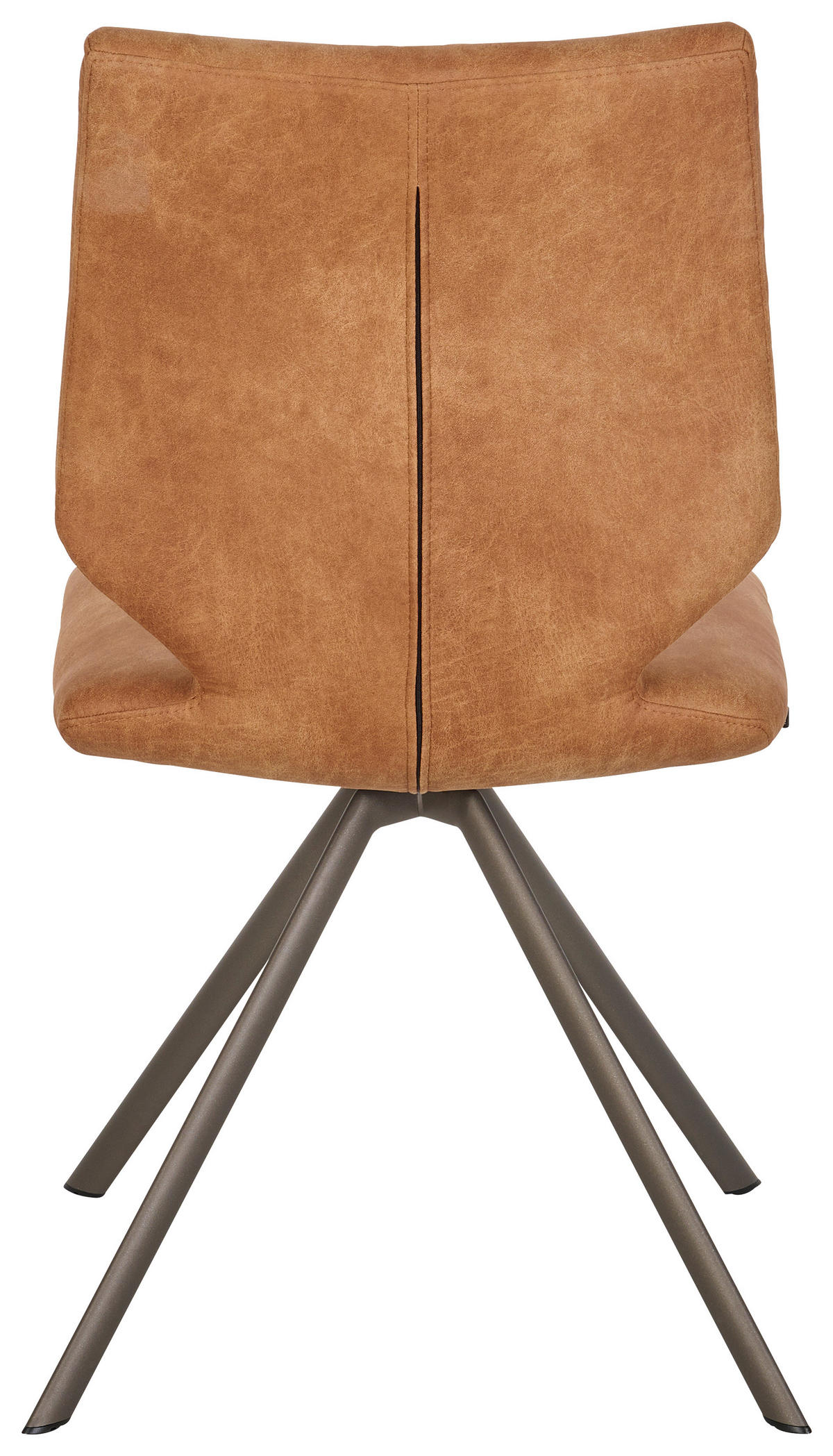 STUHL  in Stahl Mikrofaser Metall, Textil  - Cognac/Braun, Design, Textil/Metall (50/92/63cm) - Venjakob