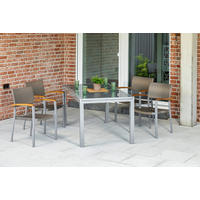 GARTENSET 5-teilig  - Silberfarben/Grau, MODERN, Holz/Kunststoff - Gardenson