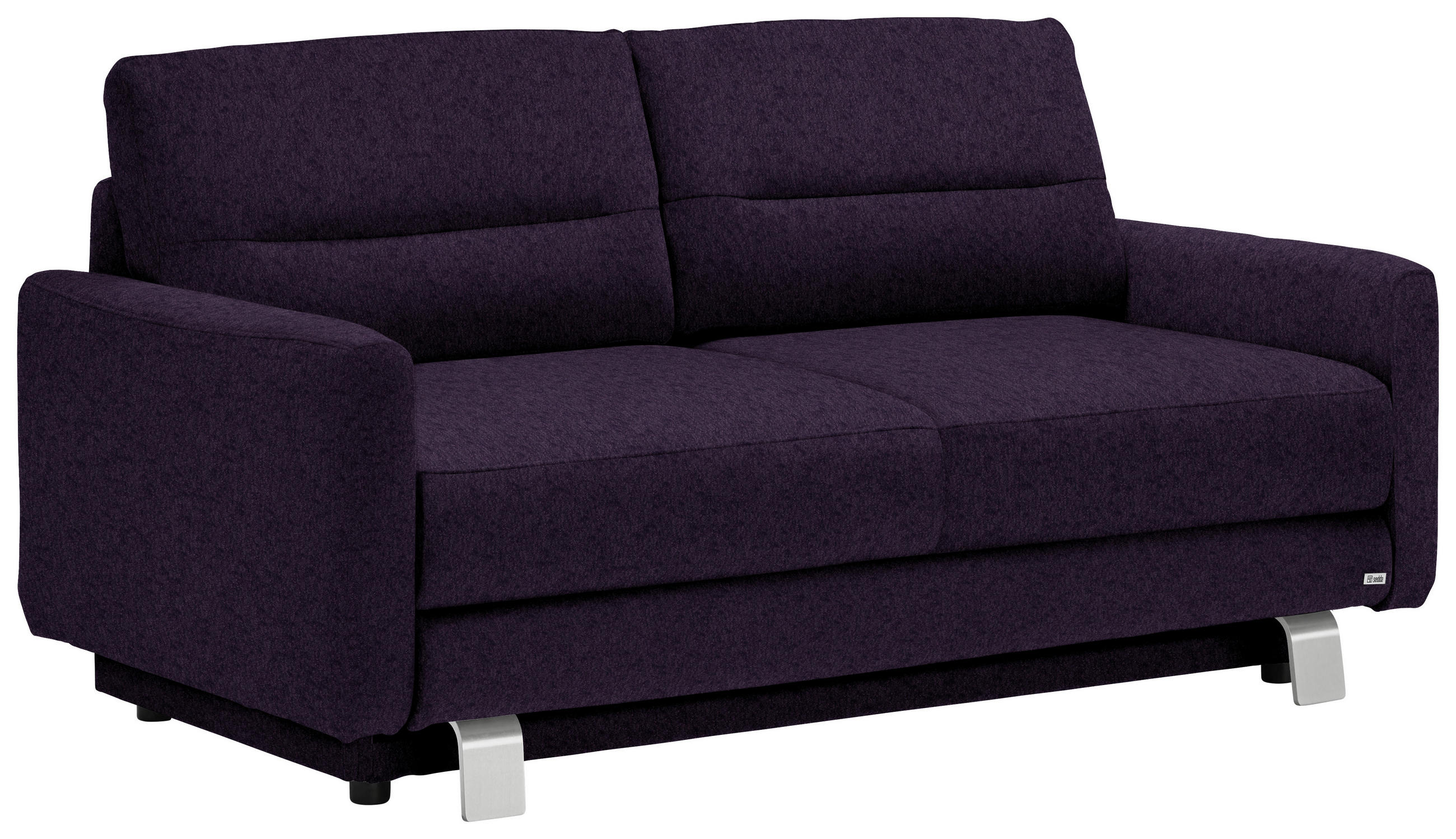 SCHLAFSOFA Chenille Beere  - Beere/Alufarben, KONVENTIONELL, Textil (165/83/93cm) - Sedda