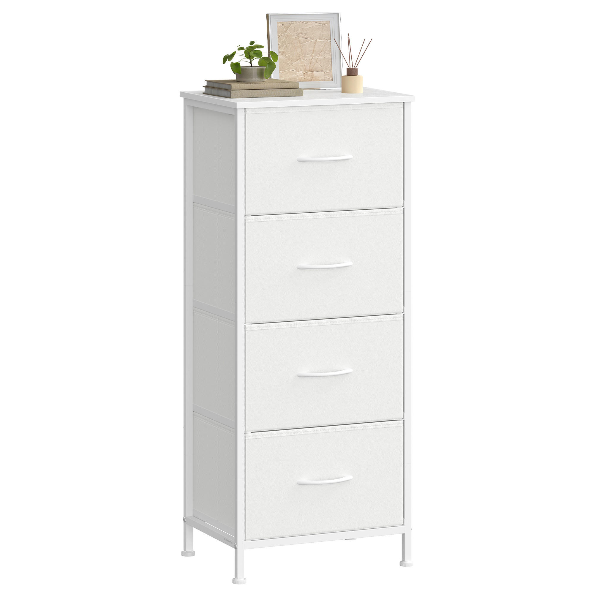 KOMMODE , 39,6/95,2/30 cm, 4 Schublade(n)  - Weiß, Trend, Holzwerkstoff/Kunststoff (39,6/95,2/30cm) - Boxxx
