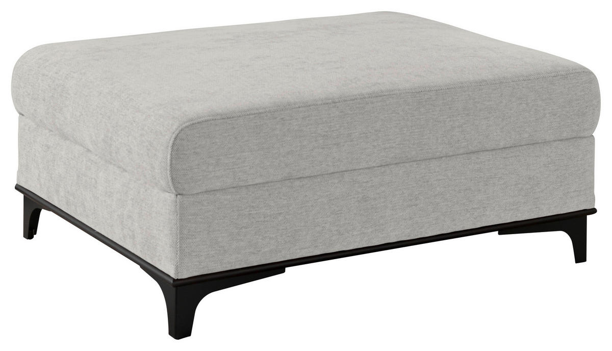 HOCKER Webstoff Creme  - Creme/Schwarz, Design, Holz/Textil (100/41/78cm) - Stylife