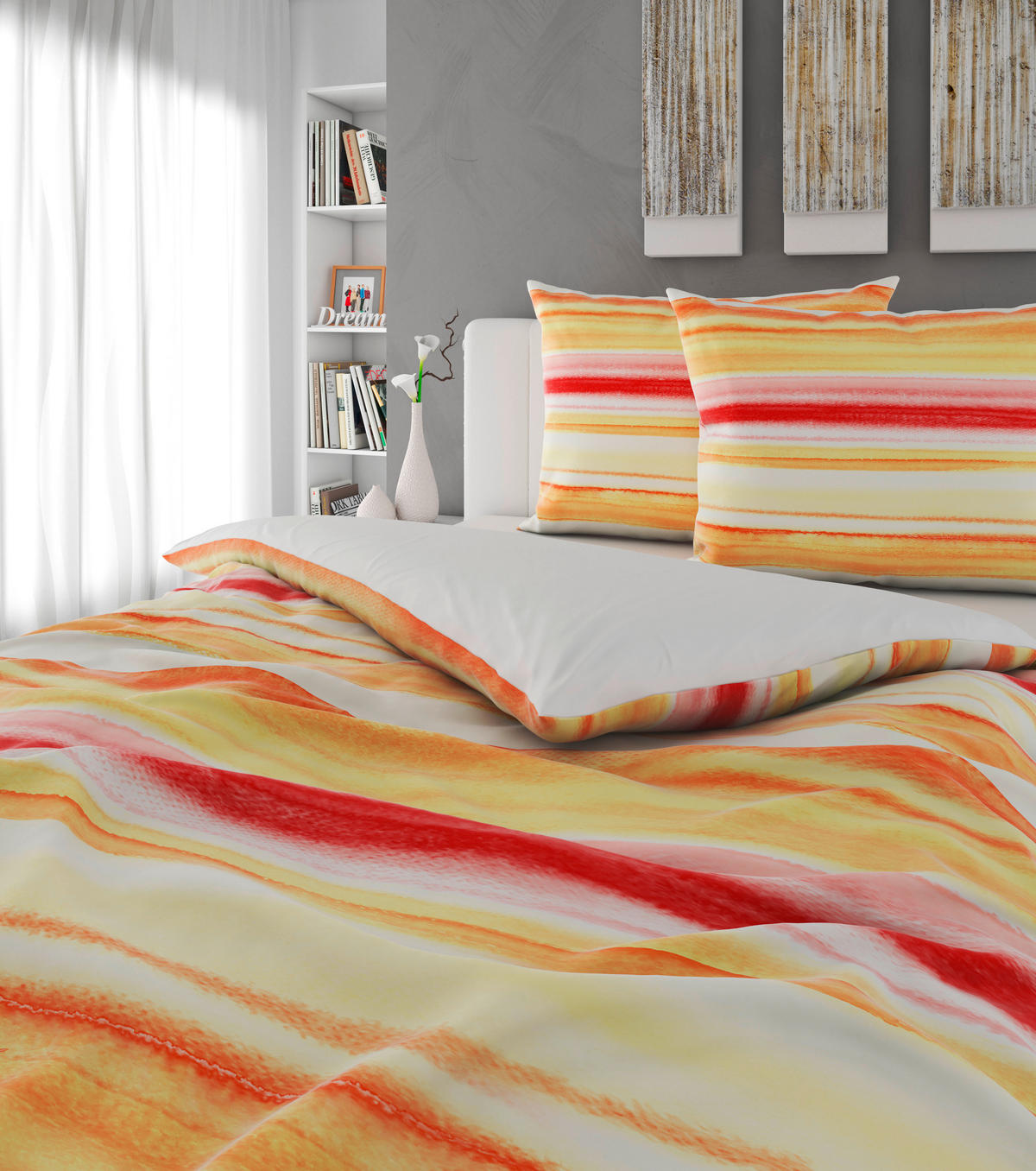 Lenjerie De Pat Cu Două Fețe 220/200 cm  - taupe, textil (220/200cm) - Esposa