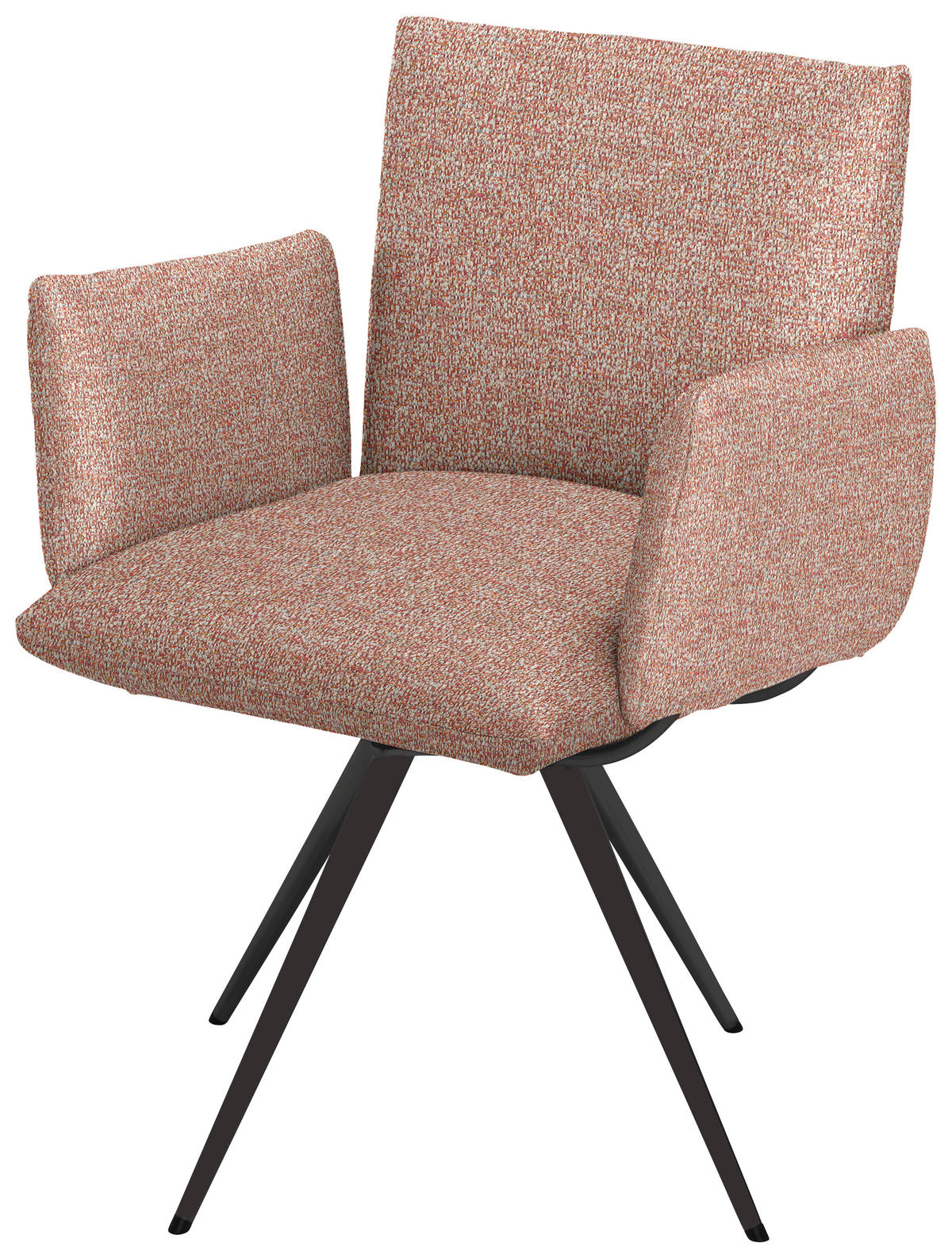 ARMLEHNSTUHL  Lederauswahl, Stoffauswahl Webstoff  - Anthrazit/Rot, Natur, Textil/Metall (72/90/65cm) - Venjakob