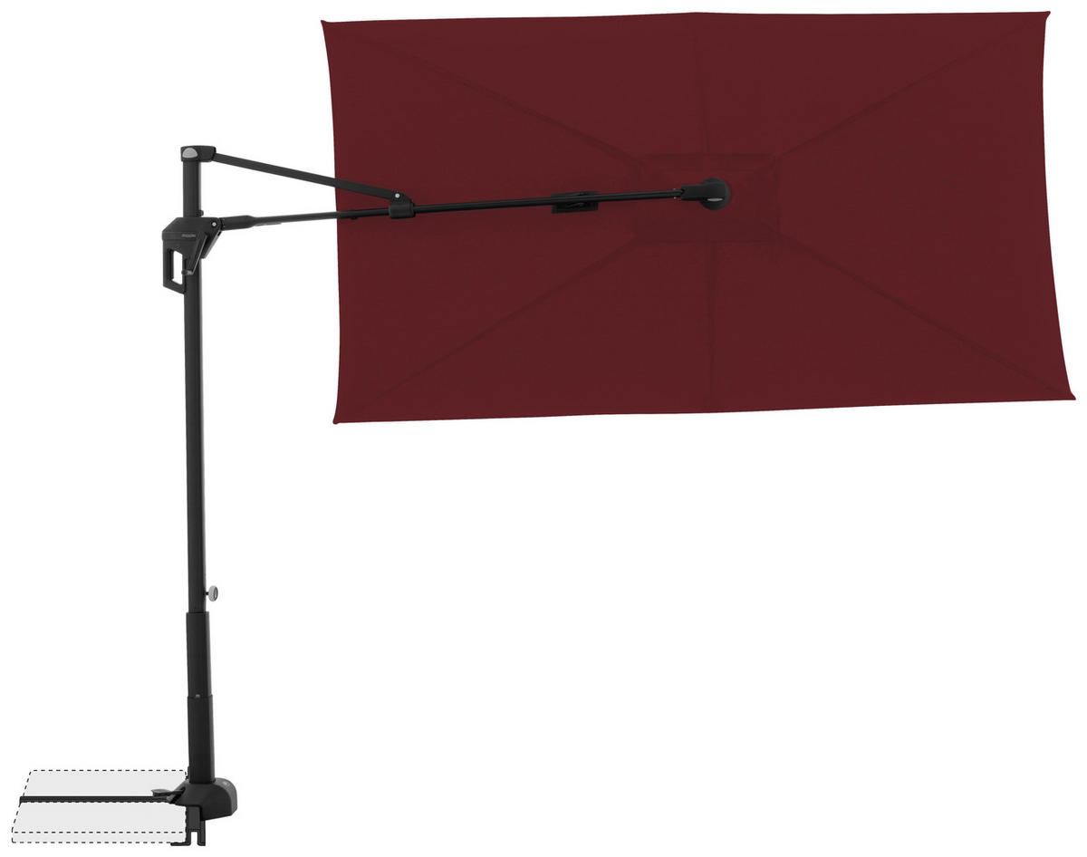 SENČNIK - črna/bordo, Basics, kovina/tekstil (240/135cm) - Doppler