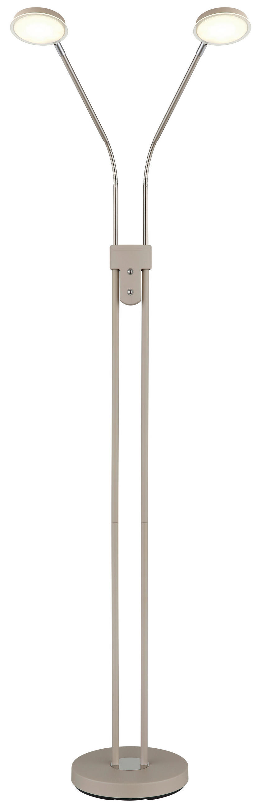 LED-STEHLEUCHTE Silvio 55/25 cm  - Sandfarben/Klar, Design, Kunststoff/Metall (55/25cm) - Globo