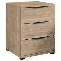 NACHTSCHRANK 46/61/42 cm  - Eichefarben/Schwarz, KONVENTIONELL, Holzwerkstoff/Kunststoff (46/61/42cm) - Boxxx