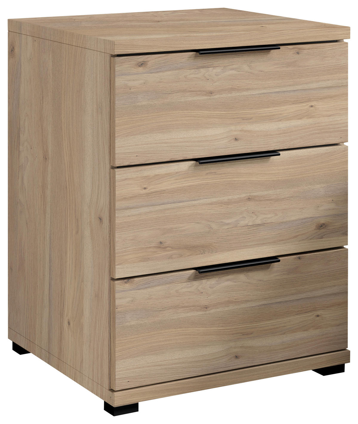 NACHTSCHRANK 46/61/42 cm  - Eichefarben/Schwarz, KONVENTIONELL, Holzwerkstoff/Kunststoff (46/61/42cm) - Boxxx