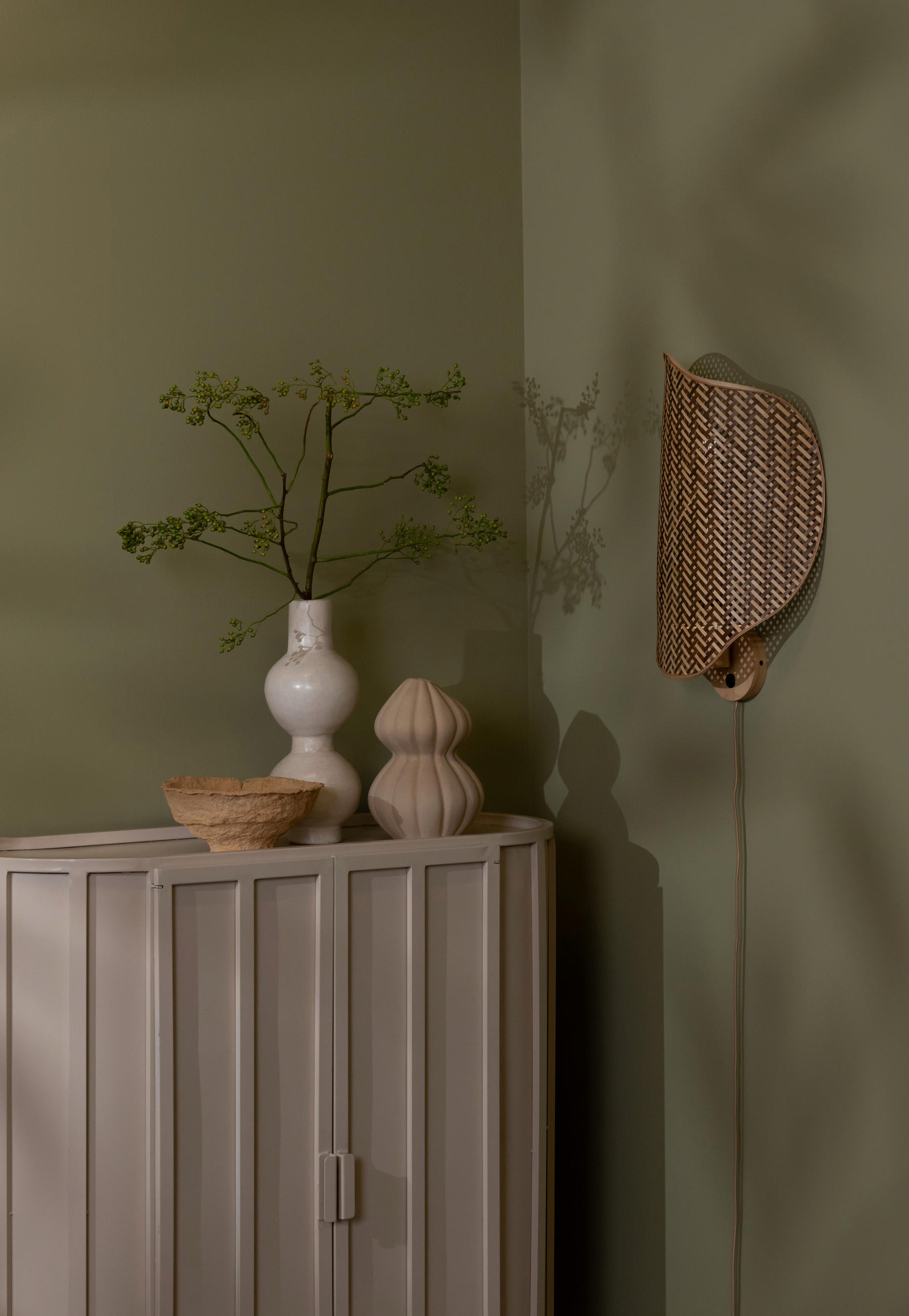 VÄGGLAMPA 40/10/50 cm   - brun/naturfärgad, Basics, naturmaterial (40/10/50cm) - Good & Mojo