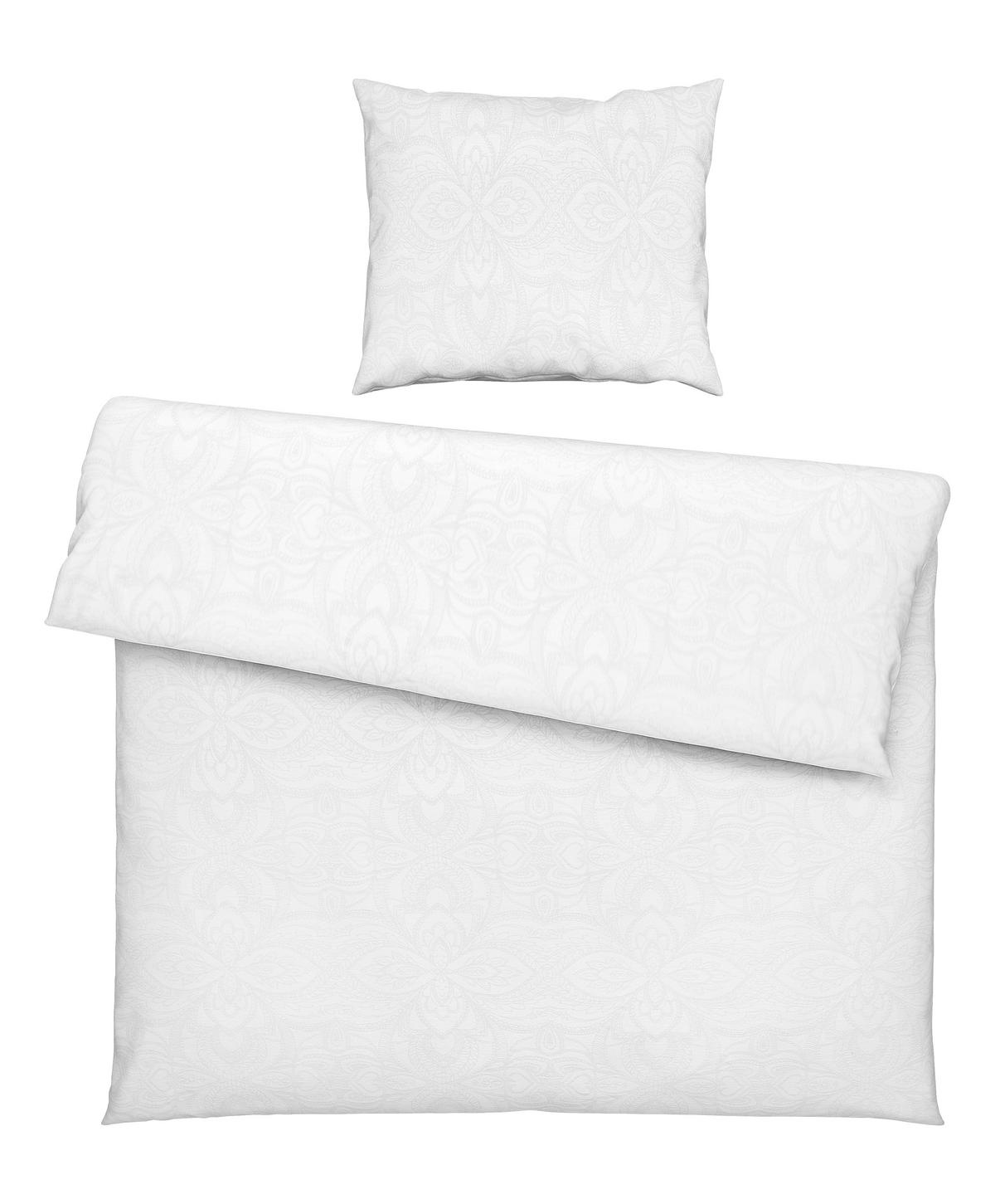 BABYBETTWÄSCHE White Ornament Satin 80/80 cm  - Weiß, Basics, Textil (80/80cm) - Patinio