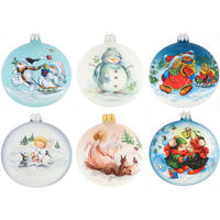 KARÁCSONYFAGÖMB - világoskék/szürkésfehér, Lifestyle, Üveg/fém (10cm) - X-Mas