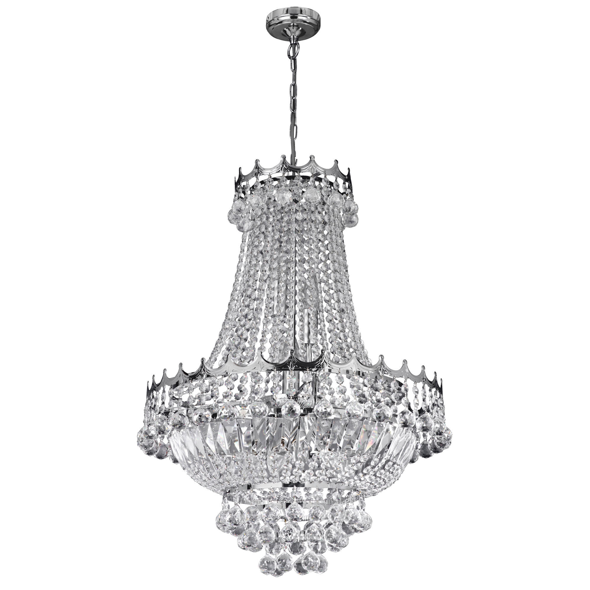KRONLEUCHTER Versailles 55/131 cm   - Goldfarben, Design, Glas/Metall (55/131cm) - Searchlight