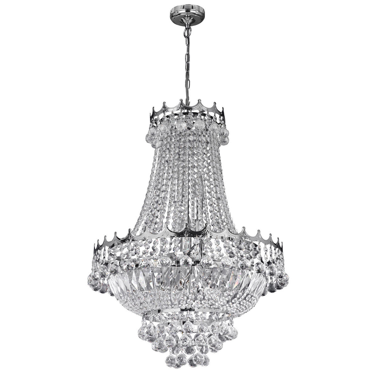 KRONLEUCHTER Versailles 55/131 cm   - Goldfarben, Design, Glas/Metall (55/131cm) - Searchlight