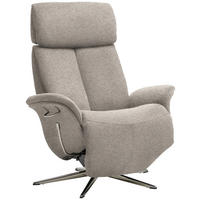 RELAXSESSEL in Textil Hellbraun  - Chromfarben/Hellbraun, Design, Textil/Metall (78/102-111/84cm) - Welnova