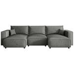 WOHNLANDSCHAFT Grau Webstoff  - Schwarz/Grau, MODERN, Kunststoff/Textil (153/350/153cm) - Xora