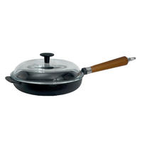 BRATPFANNE  - Transparent/Schwarz, Basics, Glas/Holz (50/25/13cm)
