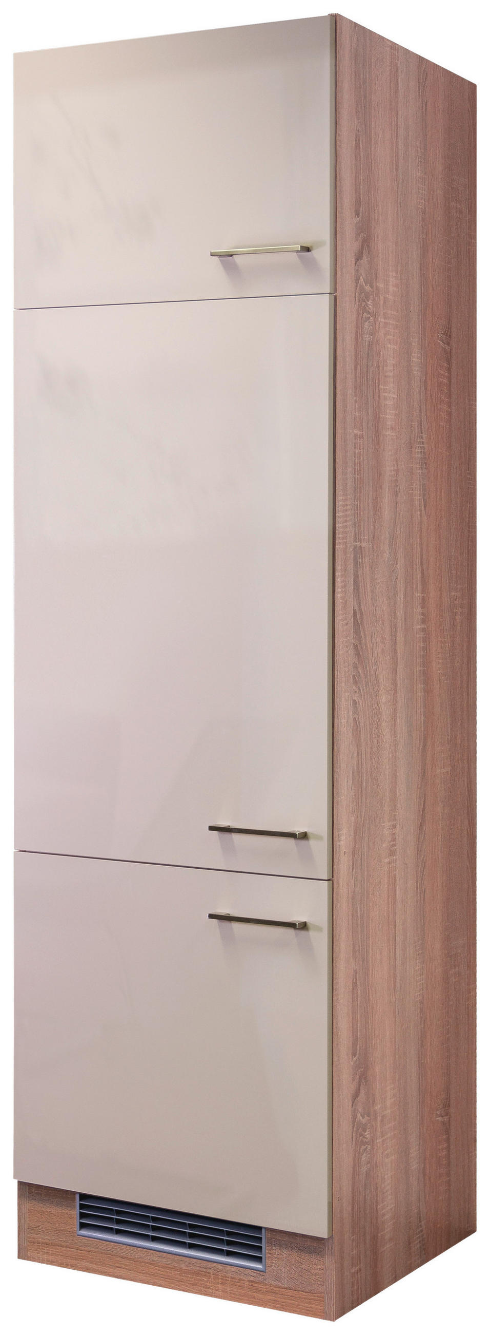 GERÄTEUMBAUSCHRANK 60/200/57 cm  in Kaschmir  - Kaschmir/Edelstahlfarben, MODERN, Holzwerkstoff/Metall (60/200/57cm) - FlexWell