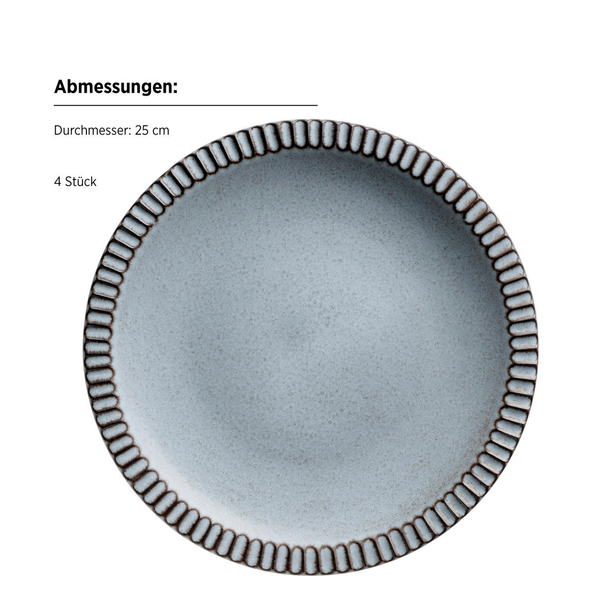 TELLERSET IDA 8-teilig  - Blau, Basics, Keramik - Mäser