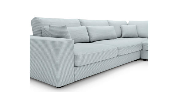 ECKSOFA in Cord Pastellgrün  - Pastellgrün/Schwarz, KONVENTIONELL, Kunststoff/Textil (314/250cm) - Carryhome