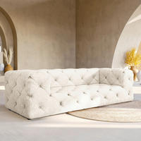 3-SITZER-SOFA Fresco Mikrofaser Creme  - Creme/Schwarz, Design, Kunststoff/Textil (230/71/100cm) - P & B