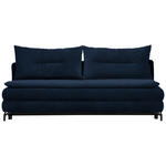SCHLAFSOFA  in Chenille, Plüsch Blau  - Blau/Schwarz, MODERN, Textil/Metall (208/73/92/102cm) - Novel