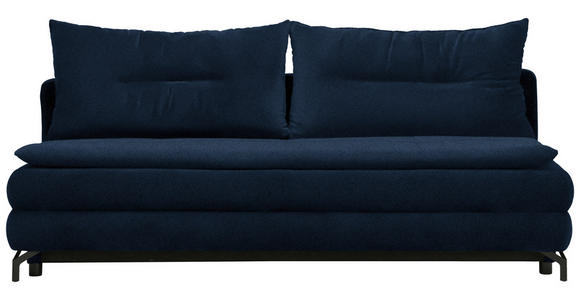 SCHLAFSOFA  in Chenille, Plüsch Blau  - Blau/Schwarz, MODERN, Textil/Metall (208/73/92/102cm) - Novel