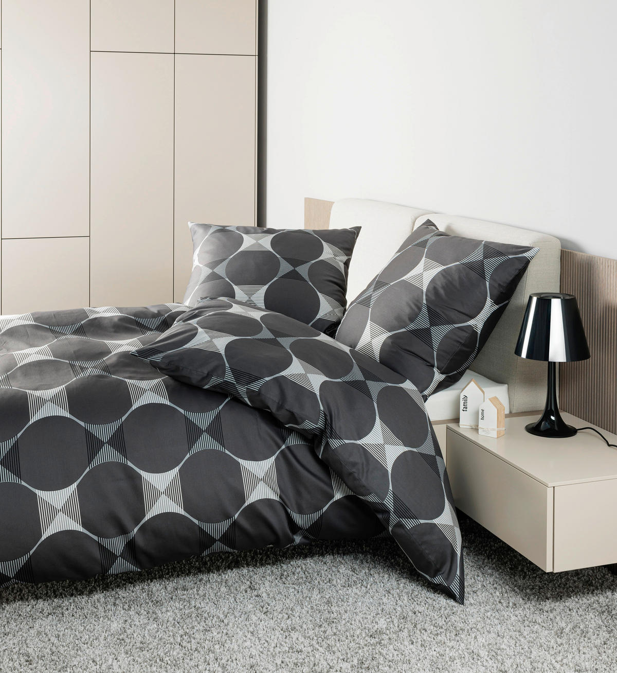 BETTWÄSCHE J.D. Makosatin 135/200 cm  - Anthrazit/Grau, Design, Textil (135/200cm) - Janine