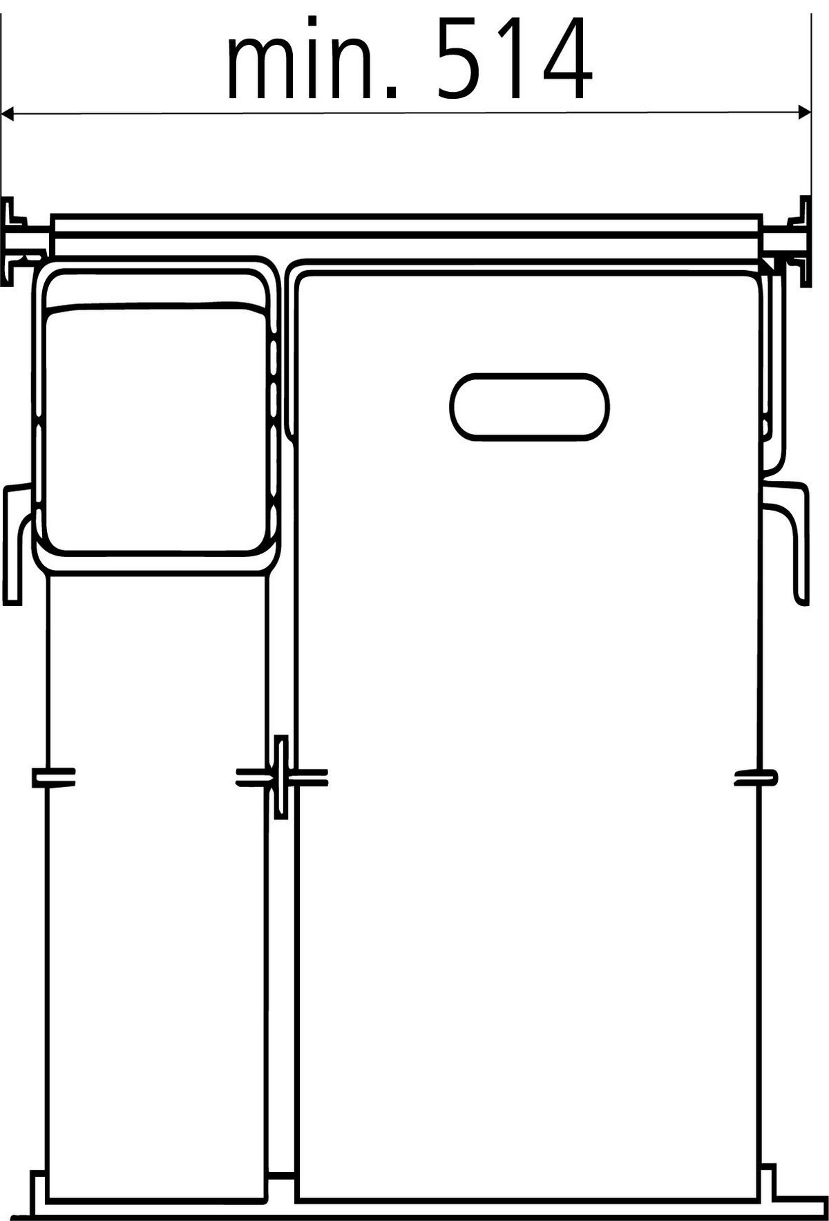 EINBAUABFALLSAMMLER 40+5 l  Kunststoff  - Schwarz/Grün, Basics, Kunststoff (35,5/36/53cm) - HKT