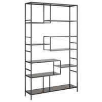 REGAL Anthrazit, Schwarz  - Anthrazit/Schwarz, Design, Glas/Metall (115/195/30cm) - Kare-Design