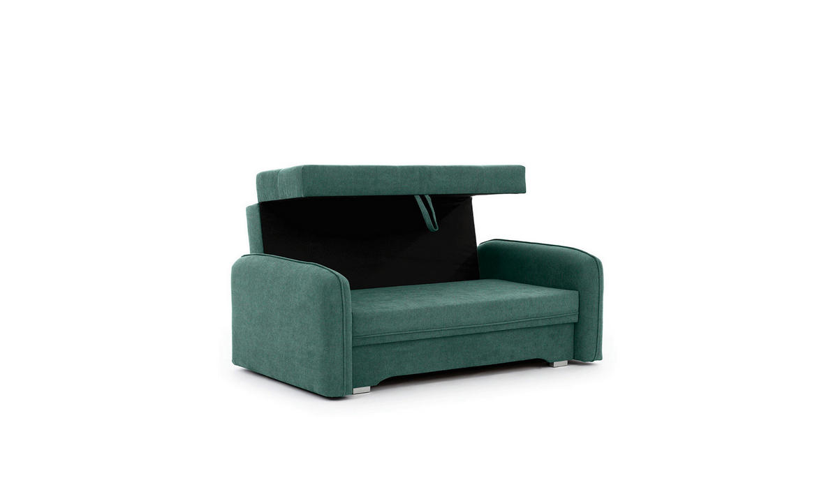 SCHLAFSOFA in Chenille Mintgrün  - Silberfarben/Mintgrün, Design, Kunststoff/Textil (155/105/75cm) - MID.YOU