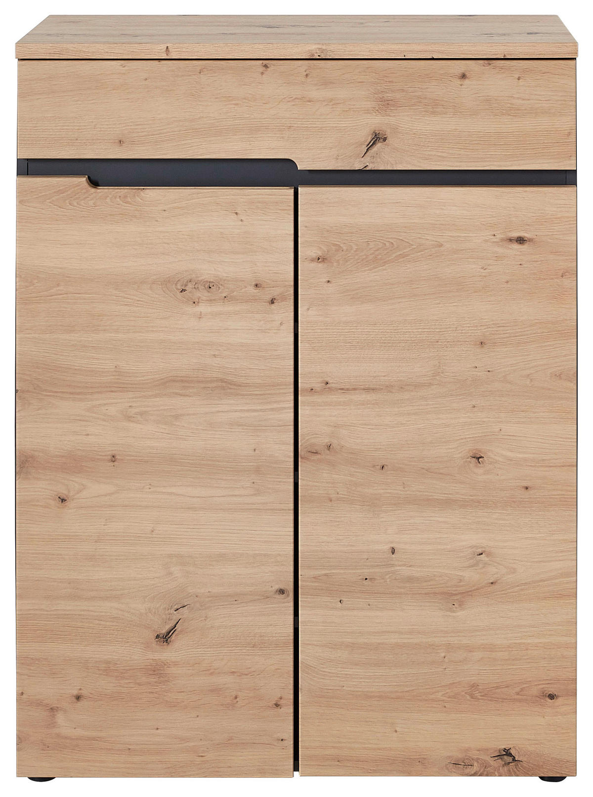 SKRINKA NA TOPÁNKY, grafitová, farba duba, 80/107/38 cm - grafitová/farba duba, Modern (80/107/38cm) - Voleo