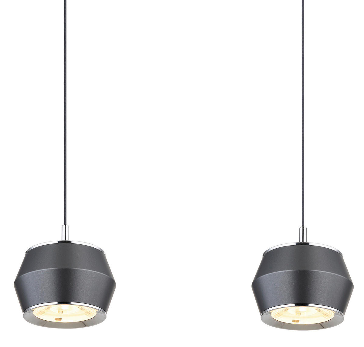 LED FÜGGŐLÁMPA 80,5/10/200 cm  - opál/szürke, Design, műanyag/fém (80,5/10/200cm)