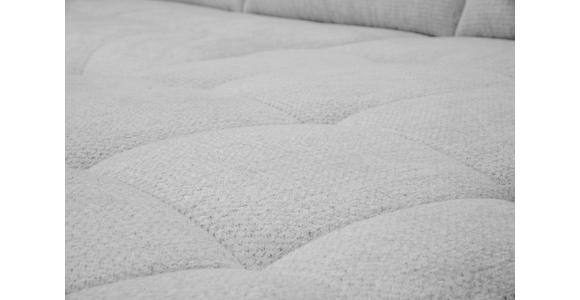 ECKSOFA Hellgrau Chenille Armlehnenkissen, Rücken echt, Sitztiefenverstellung  - Hellgrau/Schwarz, KONVENTIONELL, Textil/Metall (313/215cm) - Hom`in