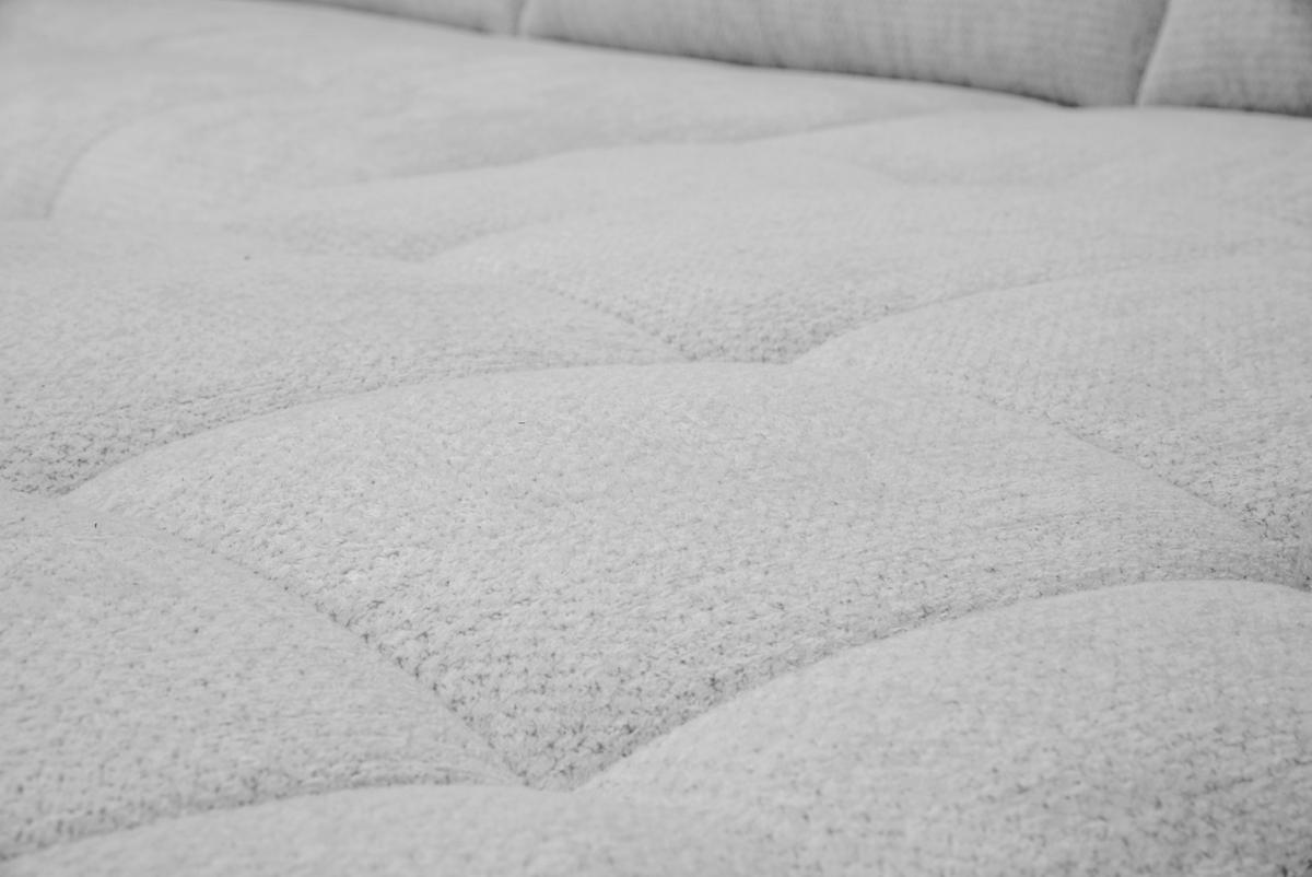 ECKSOFA Hellgrau Chenille Armlehnenkissen, Rücken echt, Sitztiefenverstellung  - Hellgrau/Schwarz, KONVENTIONELL, Textil/Metall (313/215cm) - Hom`in