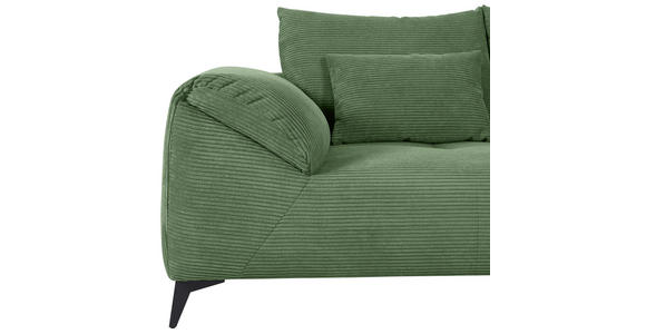 ECKSOFA in Cord Olivgrün  311/176 cm  - Schwarz/Olivgrün, KONVENTIONELL, Textil/Metall (311/176cm) - Carryhome
