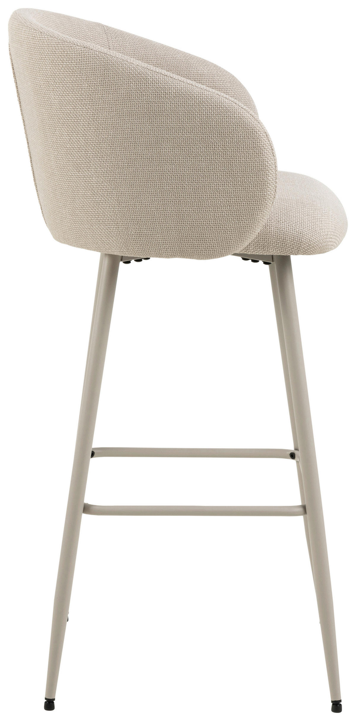 BARHOCKER in Textil Grau, Beige  - Beige/Creme, Design, Textil/Metall (54/105/52cm) - MID.YOU
