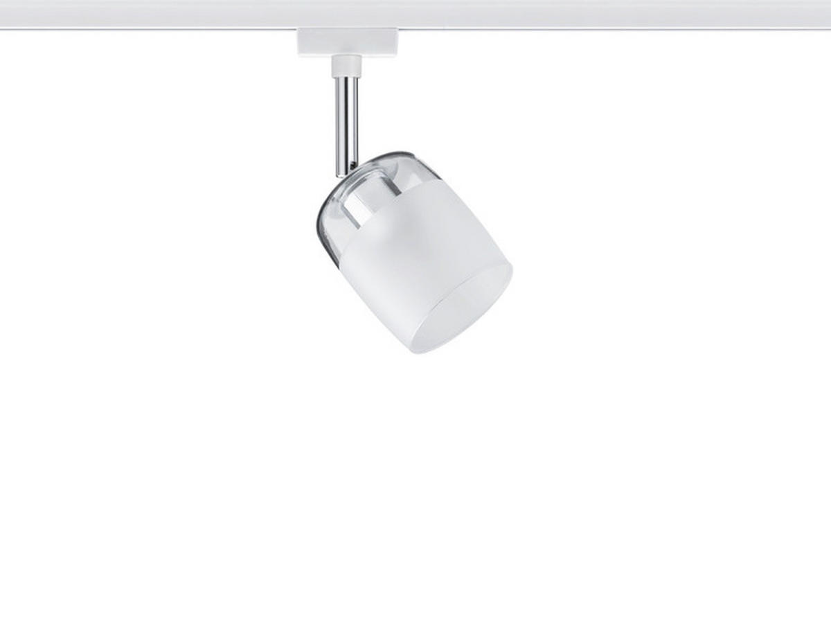 SCHIENENSYSTEM-STRAHLER URail 7,4/12,8/11,5 cm   - Weiß, Design, Glas/Metall (7,4/12,8/11,5cm) - Paulmann