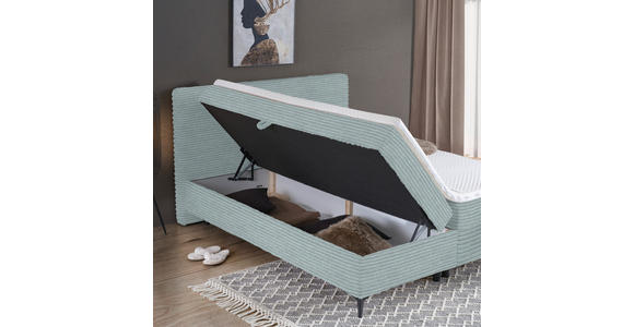 BOXBETT 180/200 cm in Hellgrau - Hellgrau/Schwarz, Design, Holz/Holzwerkstoff (180/200cm) - Xora
