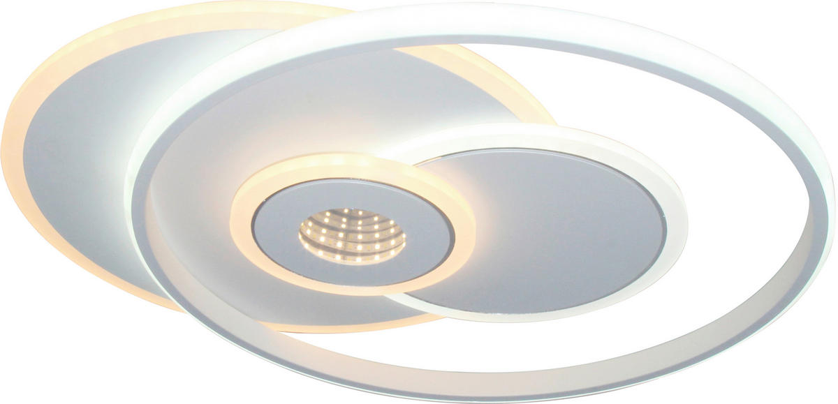 STROPNÍ LED SVÍTIDLO, 50,3/42,5/6 cm - bílá, Trend, kov/plast (50,3/42,5/6cm) - Novel