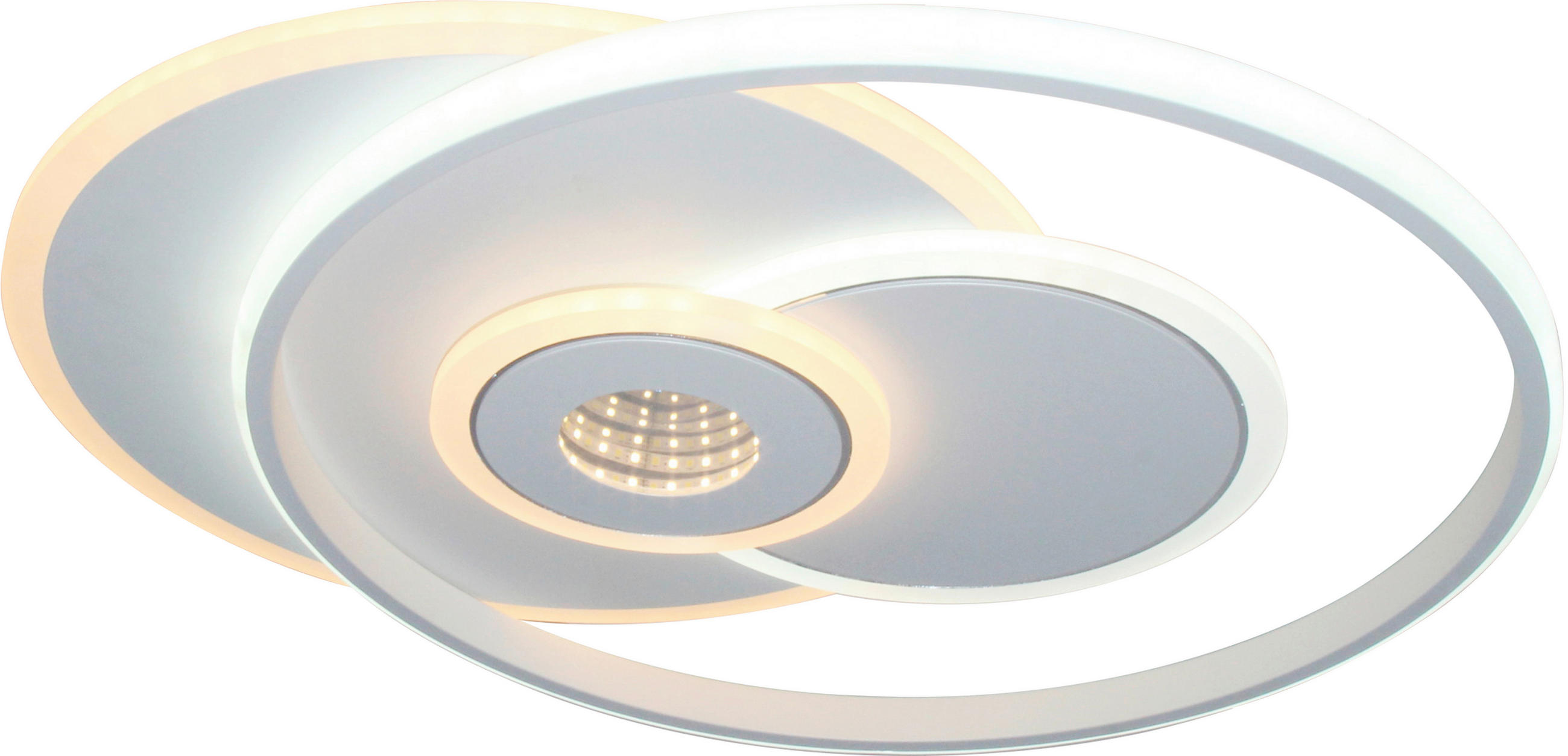 Thumbnail - Novel Led-Deckenleuchte Lucca, Weiß, Metall, Kunststoff, Uni,Uni, rund,rund, F, 42.5x6x50.3 cm, RoHS, ISO 9001, Fsc, Bsc...