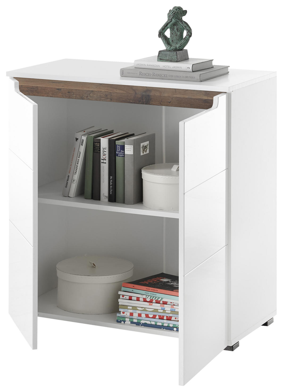 KOMODA, biela, 80/83/40 cm - biela/antracitová, Konventionell, kompozitné drevo/plast (80/83/40cm) - Carryhome