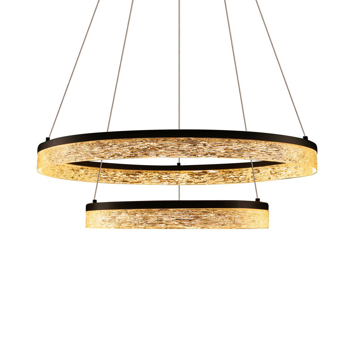 LED-PENDELLEUCHTE 60/60/120 cm  - Transparent/Schwarz, Design, Kunststoff/Metall (60/60/120cm)