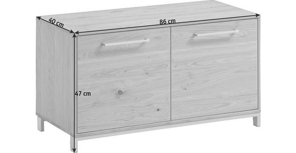 GARDEROBENBANK 86/47/40 cm - Edelstahlfarben/Eichefarben, Natur, Holz/Metall (86/47/40cm) - Novel