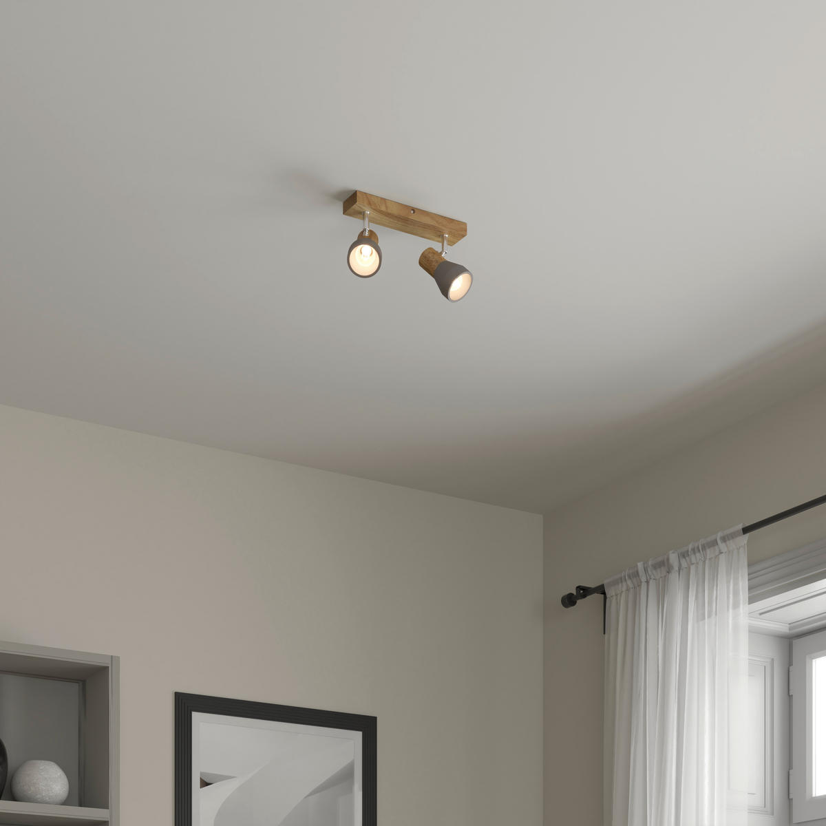 STRAHLER Alina 37/7,2/12,3 cm  - Eschefarben/Grau, Natur, Holz/Stein (37/7,2/12,3cm) - Novel