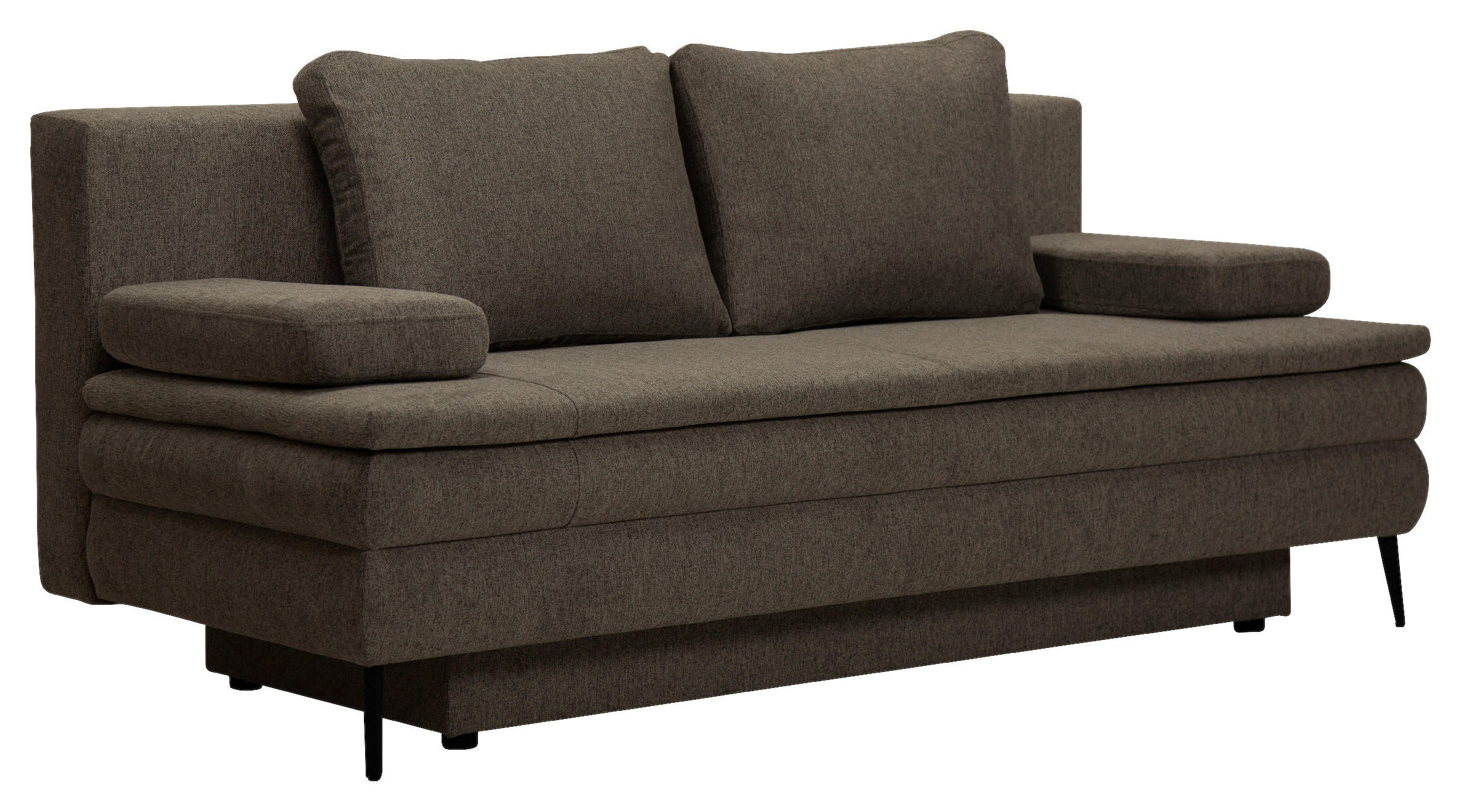 SCHLAFSOFA Webstoff Dunkelgrau  - Dunkelgrau/Schwarz, Design, Kunststoff/Textil (200/90/100cm) - Venda