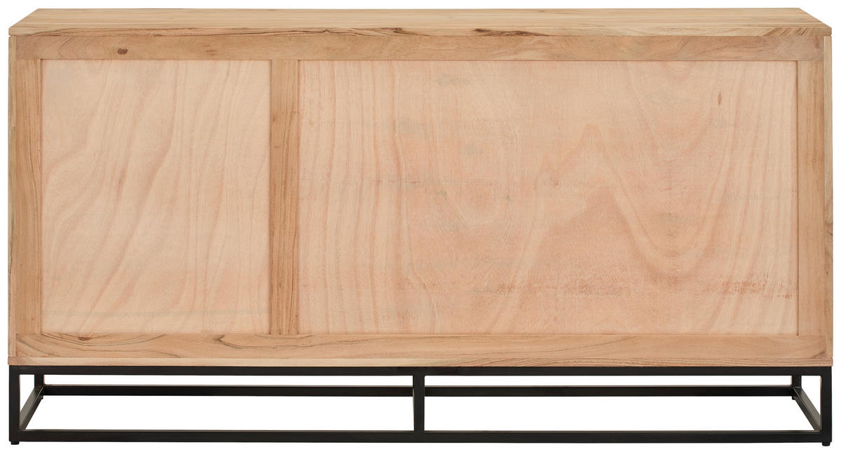 SIDEBOARD  160/80/42 cm 3 Schublade(n)  - Schwarz/Naturfarben, Design, Holz/Metall (160/80/42cm) - Livetastic