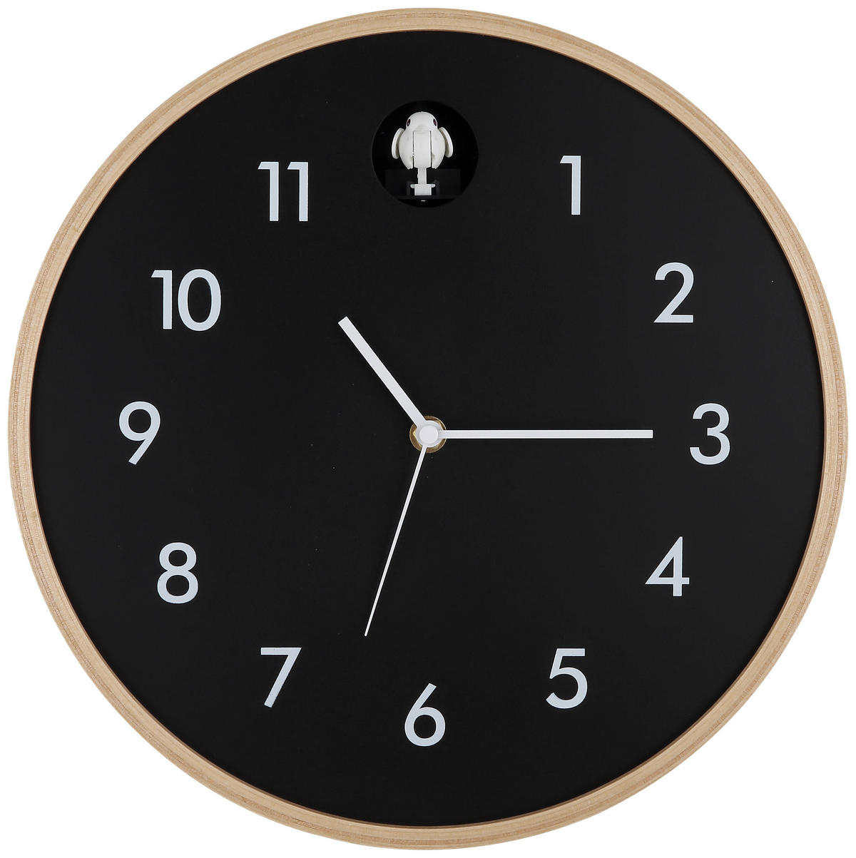 WANDUHR 31,5 cm   - Schwarz/Naturfarben, LIFESTYLE, Holz/Holzwerkstoff (31,5cm) - Novel