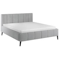 POLSTERBETT 140/200 cm  in Hellgrau  - Hellgrau/Schwarz, Trend, Holz/Textil (140/200cm) - home24
