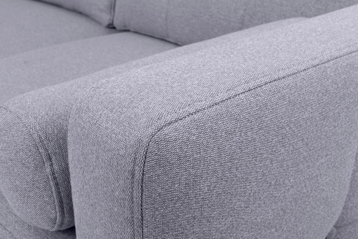 ECKSOFA in Flachgewebe Hellgrau  - Eiche Wotan/Hellgrau, Konventionell, Holz/Textil (242/242cm) - MID.YOU